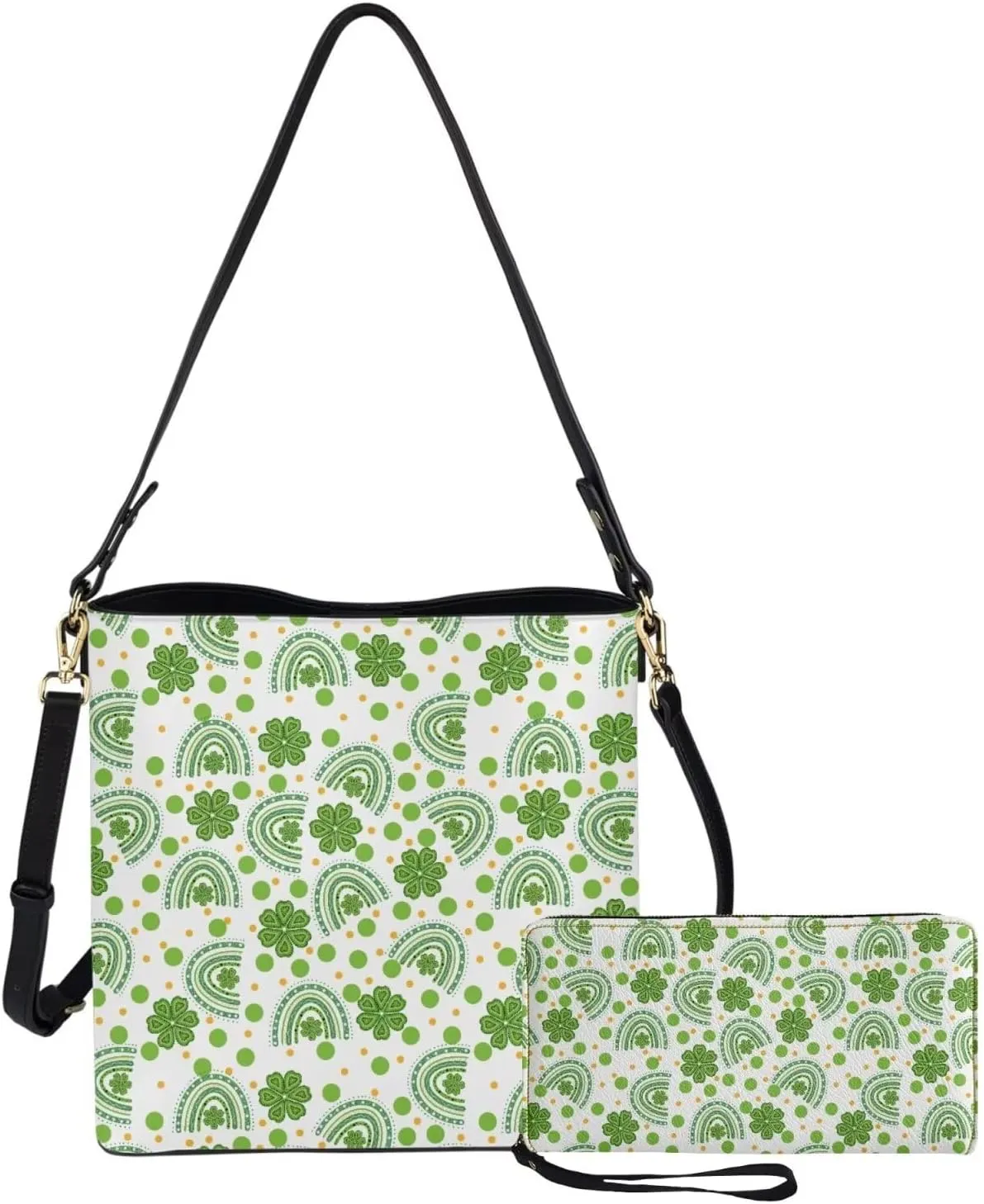 Shoulder Bags Set 2 Piece Saddle Bags Satchel Bags for Women Large Capacity with Zipper Wristlet Purses for Women