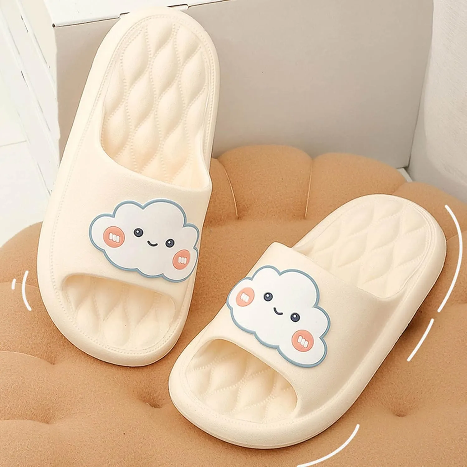 Shower Slides for Women Open Toe Shower Shoes Bathroom Sandals Arch Support Sandals Women's Flat Slippers