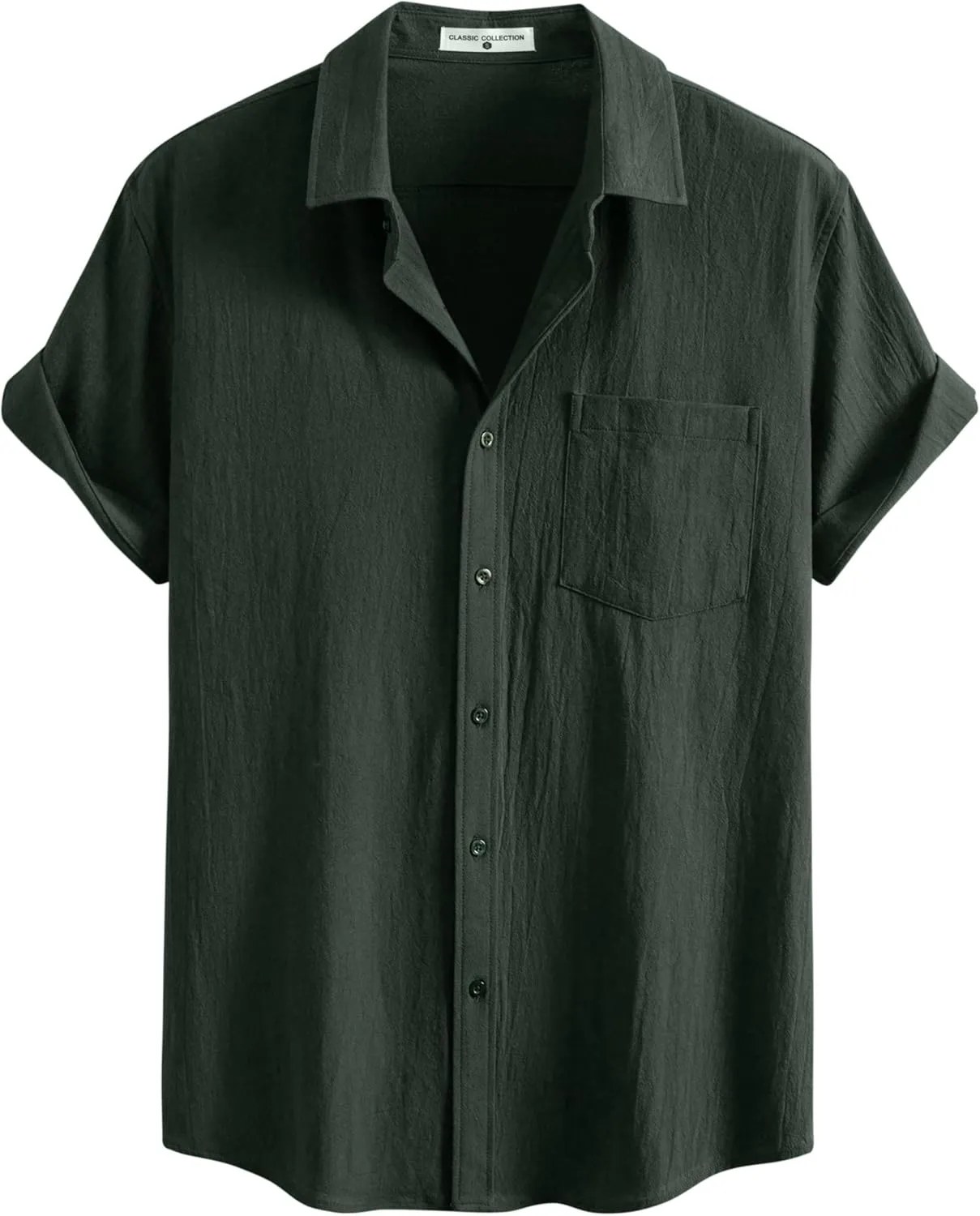 SIR7 Mens Summer Short Sleeve Cotton Linen Shirts Casual Button Down Shirts Beach Vacation Wedding Tops