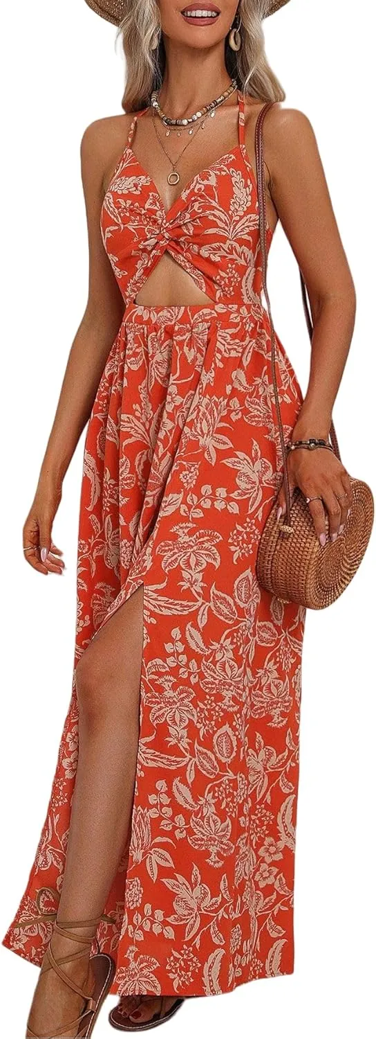 SISKIN Womens Maxi Dress Long Flowy Casual Sexy Summer Floral Beach Dresses for Women 2025 Vacation