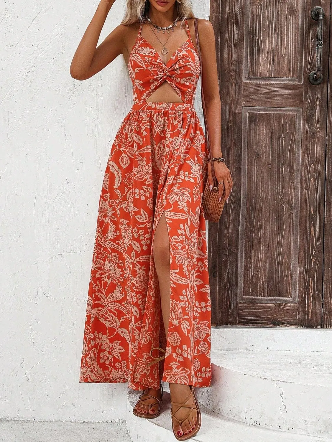 SISKIN Womens Maxi Dress Long Flowy Casual Sexy Summer Floral Beach Dresses for Women 2025 Vacation