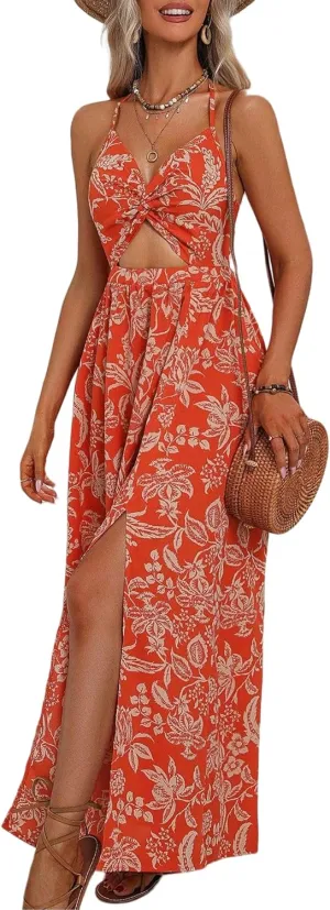 SISKIN Womens Maxi Dress Long Flowy Casual Sexy Summer Floral Beach Dresses for Women 2025 Vacation
