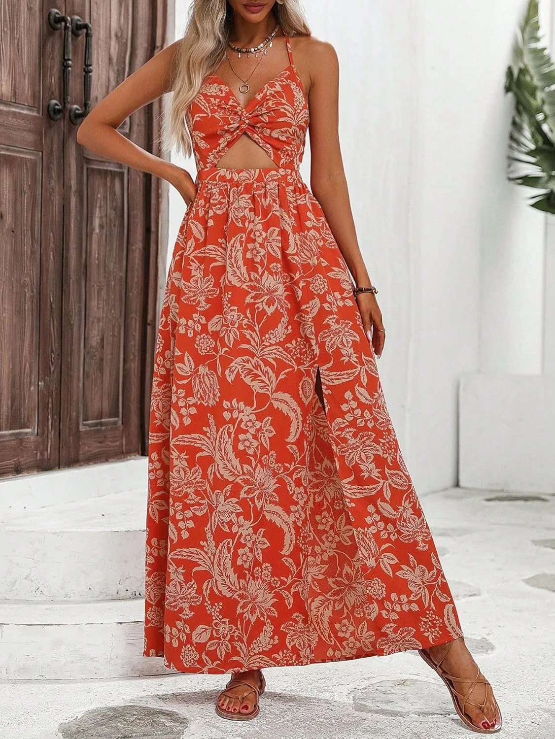 SISKIN Womens Maxi Dress Long Flowy Casual Sexy Summer Floral Beach Dresses for Women 2025 Vacation