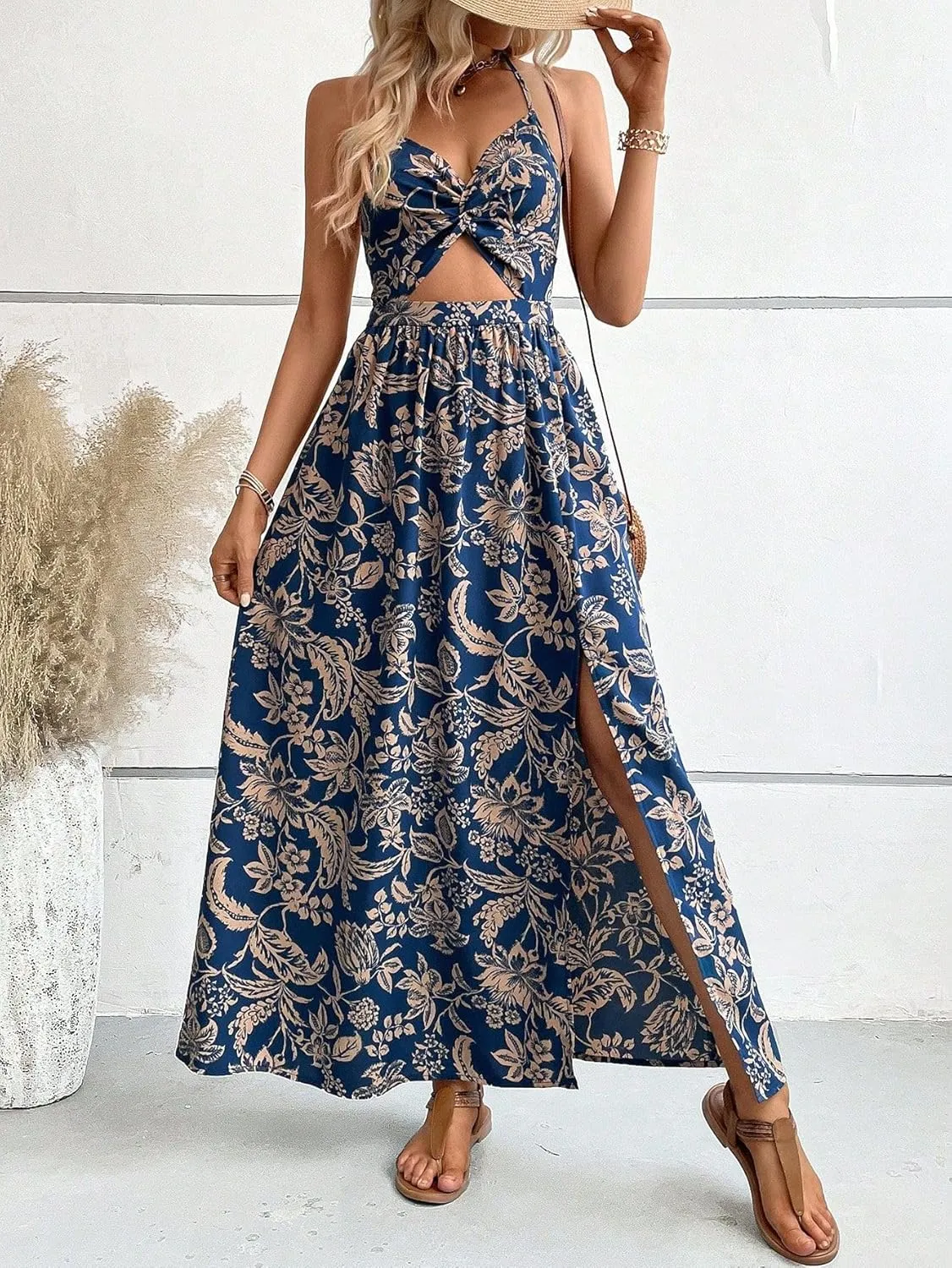 SISKIN Womens Maxi Dress Long Flowy Casual Sexy Summer Floral Beach Dresses for Women 2025 Vacation