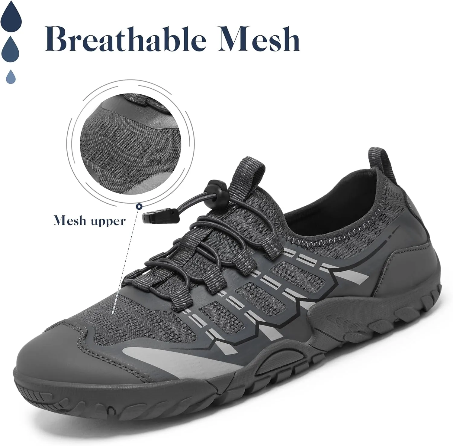 SOBASO Water Shoes Men Hiking Quick Dry Aqua Swim Beach River Barefoot Shoes for Boat Hike Surf Sport Yoga Diving Sailing Travel Adult Unisex