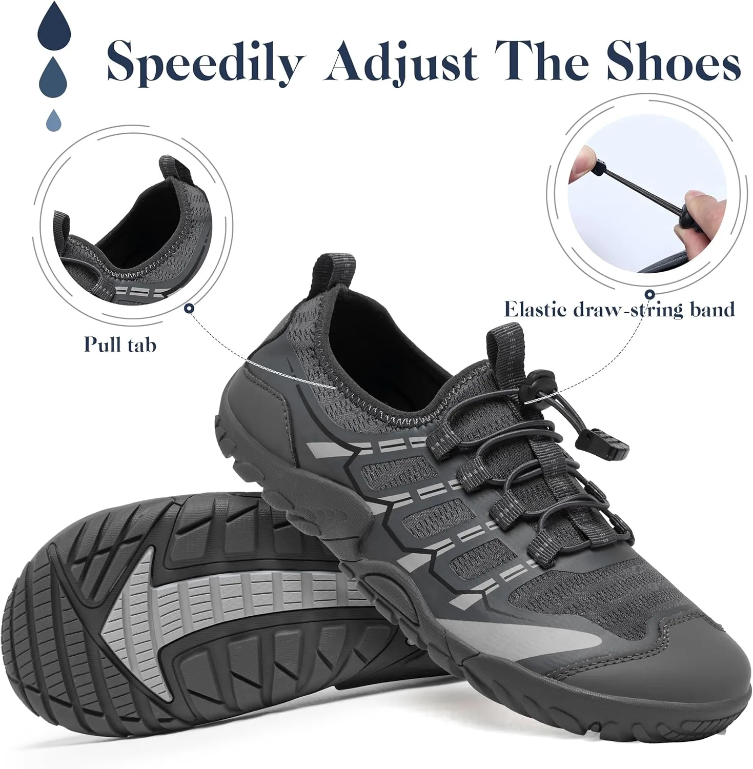 SOBASO Water Shoes Men Hiking Quick Dry Aqua Swim Beach River Barefoot Shoes for Boat Hike Surf Sport Yoga Diving Sailing Travel Adult Unisex