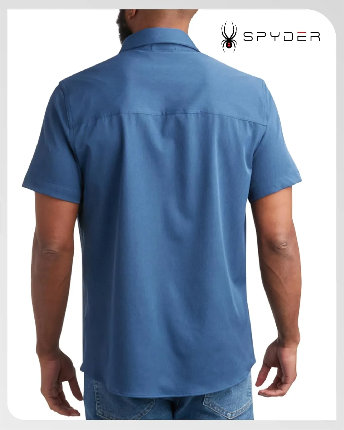 Spyder Mens Short Sleeve Button Down Shirts - Casual Collared Wrinkle Free Dress Shirts for Men - Travel, Office & Daily Wear