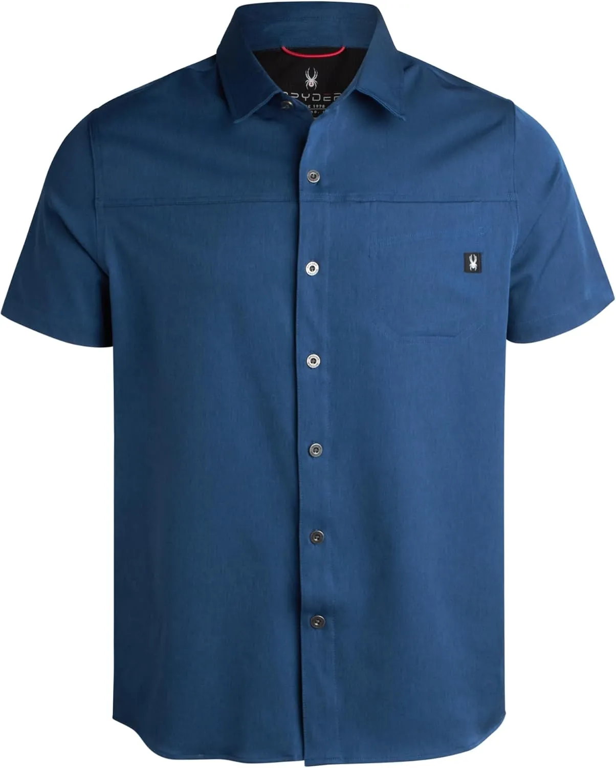 Spyder Mens Short Sleeve Button Down Shirts - Casual Collared Wrinkle Free Dress Shirts for Men - Travel, Office & Daily Wear