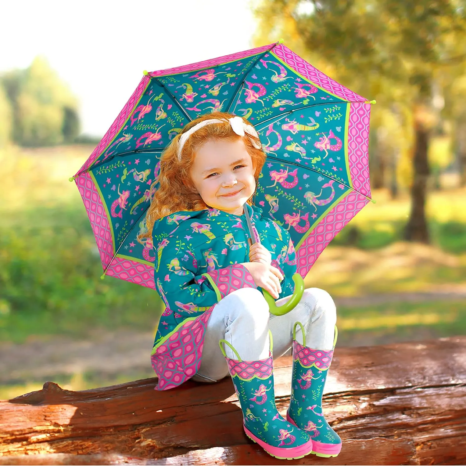 Stephen Joseph Girls All Over Print Rain Boots