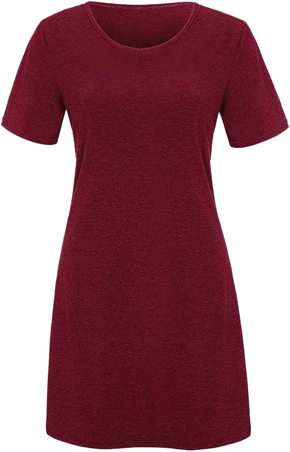 Summer Dresses for Women 2025,Women's Beach Casual Loose Tshirt Dresses Solid Color Short Sleeve Round Neck Sundress