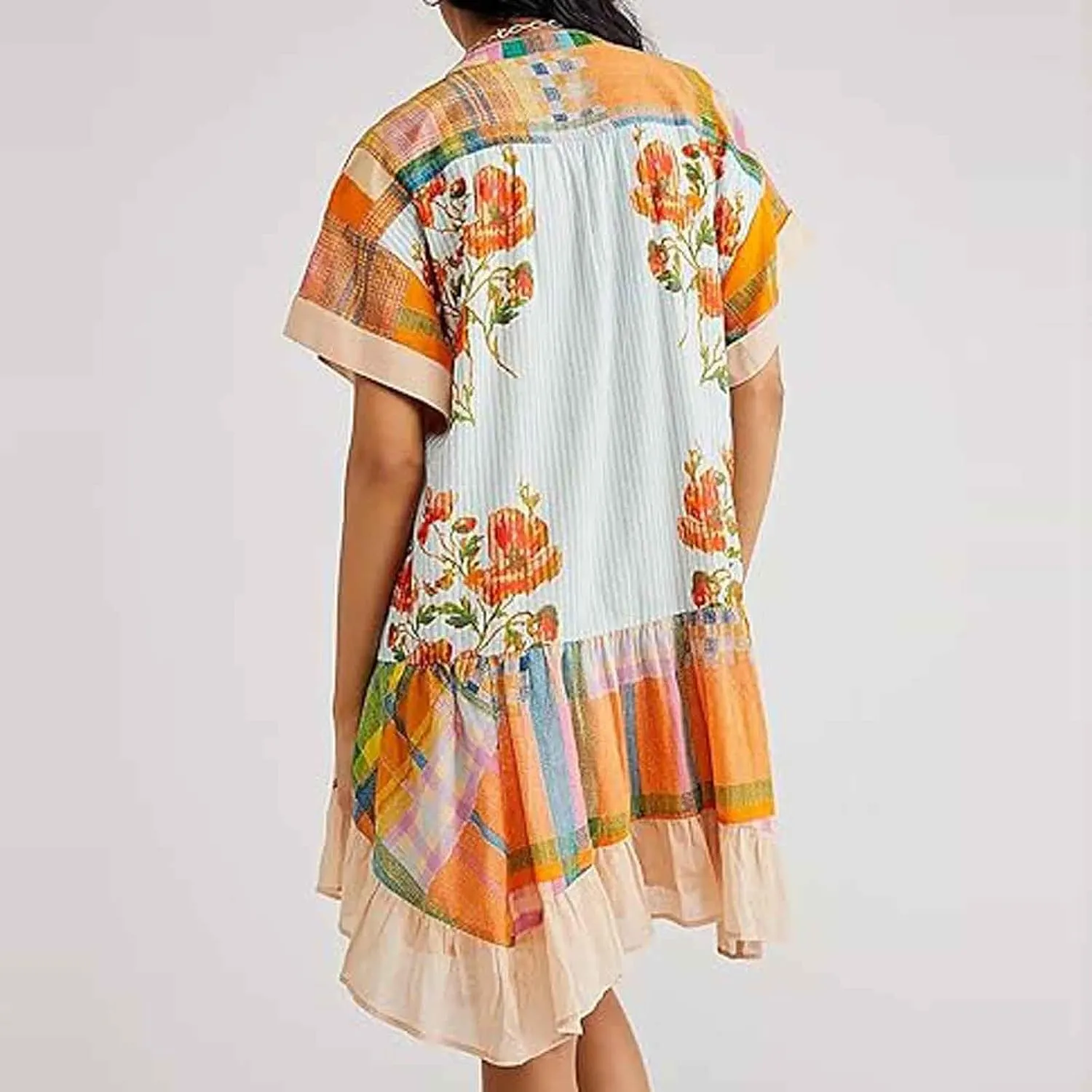 Summer Dresses for Women Hot Short Mini Dress Babydoll Dress Boho Floral Flowy Y2k Mini Sundresses 2025