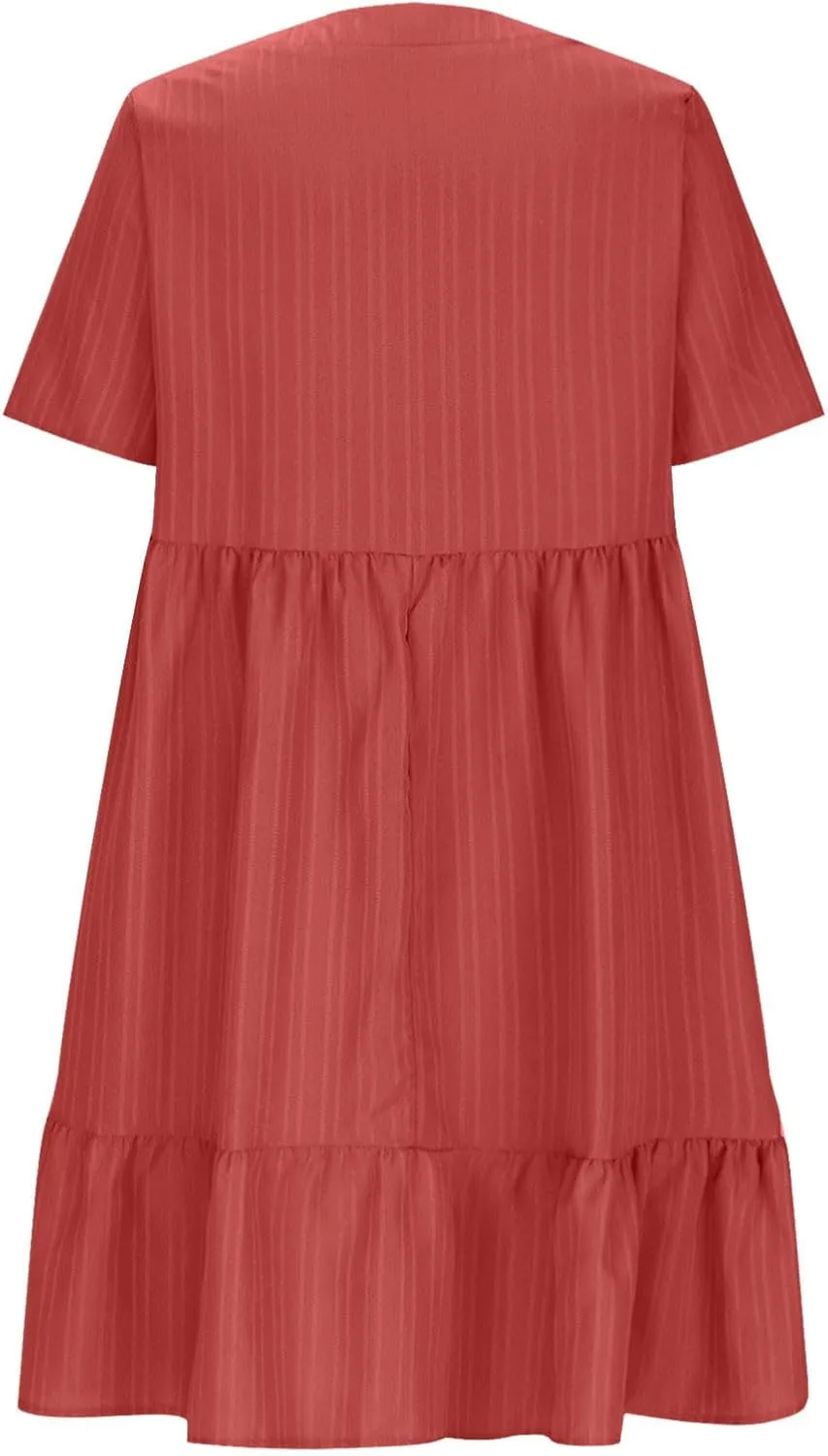 Sundresses for Women 2025 Short Sleeve Elegant Mini Dress Pleated Summer Casual Dresses Flowy V Neck Beach Dress