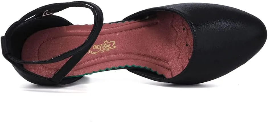 SWDZM Closed Toe Latin Ballroom Dance Shoes Women Salsa Bachata Dance Shoes Low Heel