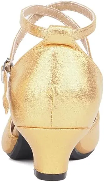 SWDZM Closed Toe Latin Ballroom Dance Shoes Women Salsa Bachata Dance Shoes Low Heel