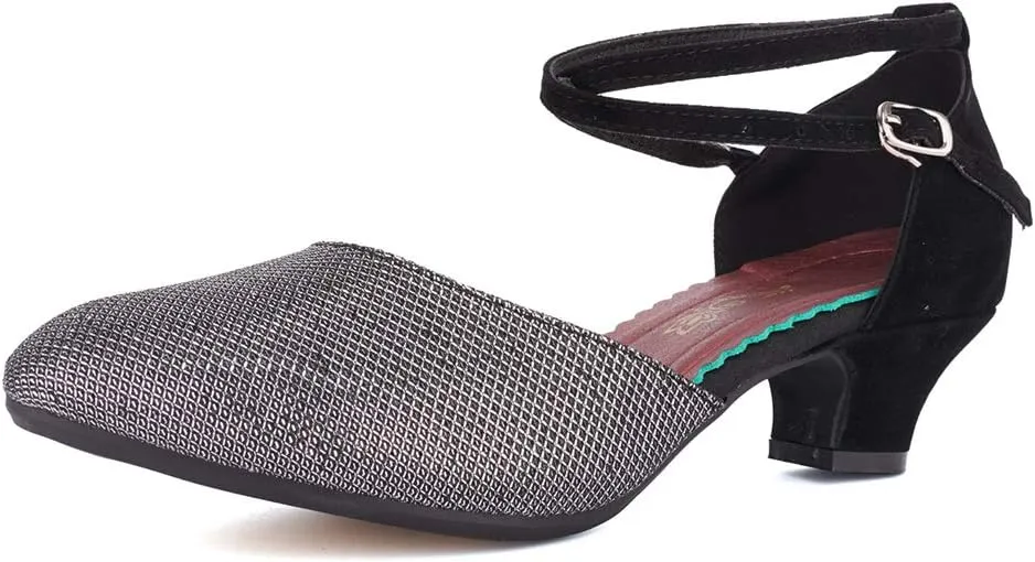 SWDZM Women Latin Dance Shoes Ballroom Salsa Low Heel Party Wedding Dance Shoes