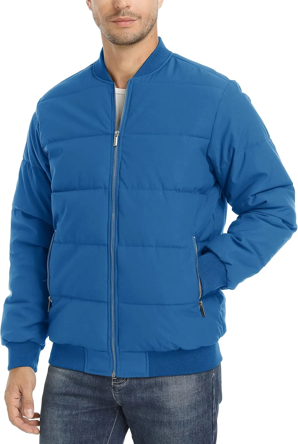 TACVASEN Puffer Jacket Men Quilted Mens Lightweight Jackets Water-Resistant Warm Padded Comfortable for Winter