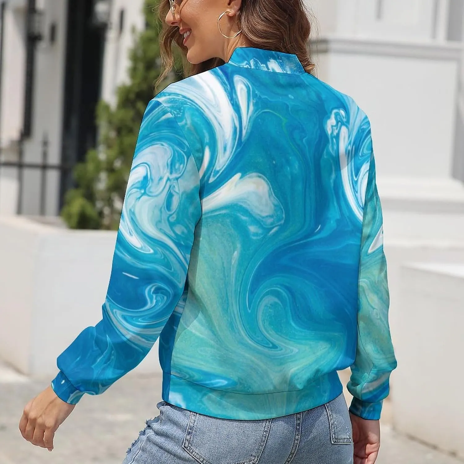 TAIZIYEAH Jacket for Women American Flag Hoodie Zip Up Tops Pullover Long Sleeve Sweatshirts Coat Soft Relaxed Oversized