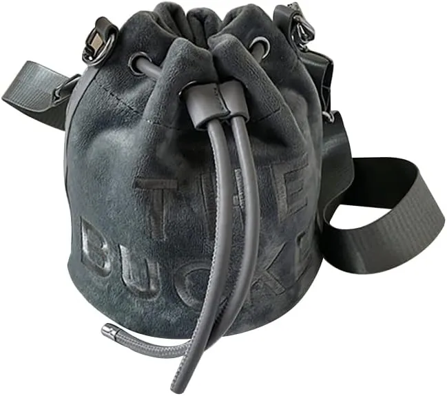 The Bucket Bag for Women, Embroidered Plush Crossbody Bag for GirlsBucket Bag PursesBlack Bucket Bag Drawstring Handbag