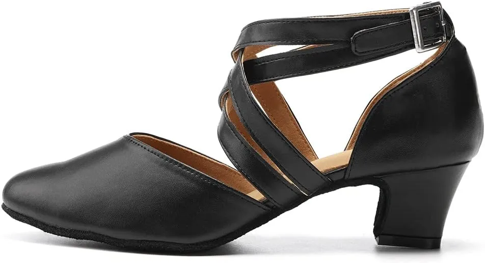 TINRYMX Women Ballroom Dance Shoes Closed Toe Character Modern Latin Salsa Tango Waltz Performance Dancing Shoes,Model-7161KD