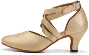 TINRYMX Women Ballroom Dance Shoes Closed Toe Character Modern Latin Salsa Tango Waltz Performance Dancing Shoes,Model-7161KD
