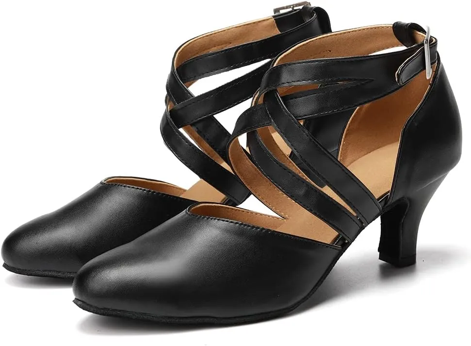 TINRYMX Women Ballroom Dance Shoes Closed Toe Character Modern Latin Salsa Tango Waltz Performance Dancing Shoes,Model-7161KD