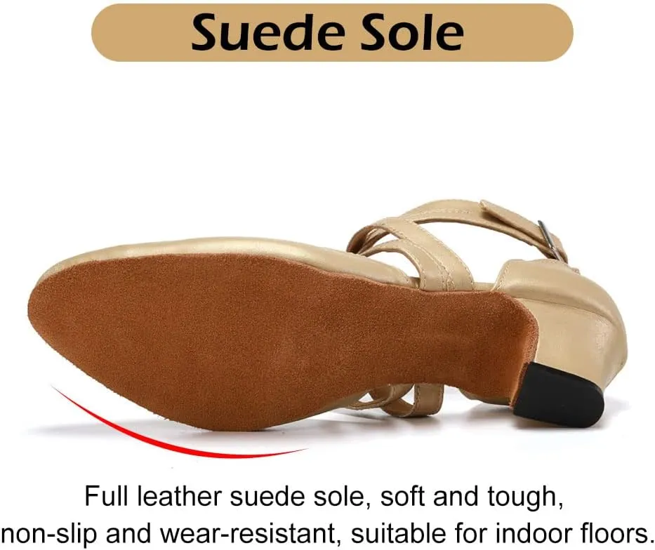 TINRYMX Women Ballroom Dance Shoes Closed Toe Character Modern Latin Salsa Tango Waltz Performance Dancing Shoes,Model-7161KD