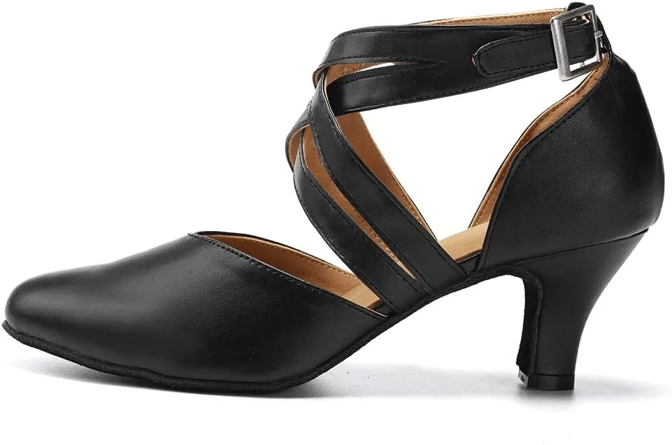 TINRYMX Women Ballroom Dance Shoes Closed Toe Character Modern Latin Salsa Tango Waltz Performance Dancing Shoes,Model-7161KD