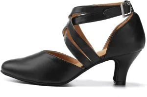 TINRYMX Women Ballroom Dance Shoes Closed Toe Character Modern Latin Salsa Tango Waltz Performance Dancing Shoes,Model-7161KD