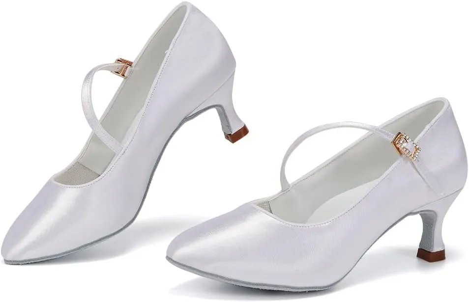 TINRYMX Women Ballroom Dance Shoes Closed Toe Modern Latin Salsa Tango Waltz Performance Dancing Shoes,Model-KC-BSY168