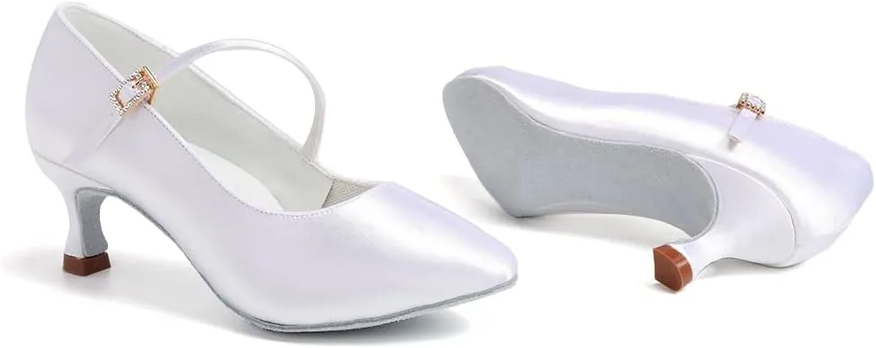TINRYMX Women Ballroom Dance Shoes Closed Toe Modern Latin Salsa Tango Waltz Performance Dancing Shoes,Model-KC-BSY168