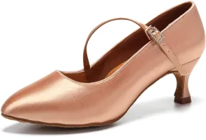 TINRYMX Women Ballroom Dance Shoes Closed Toe Modern Latin Salsa Tango Waltz Performance Dancing Shoes,Model-KC-BSY168
