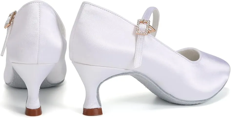 TINRYMX Women Ballroom Dance Shoes Closed Toe Modern Latin Salsa Tango Waltz Performance Dancing Shoes,Model-KC-BSY168