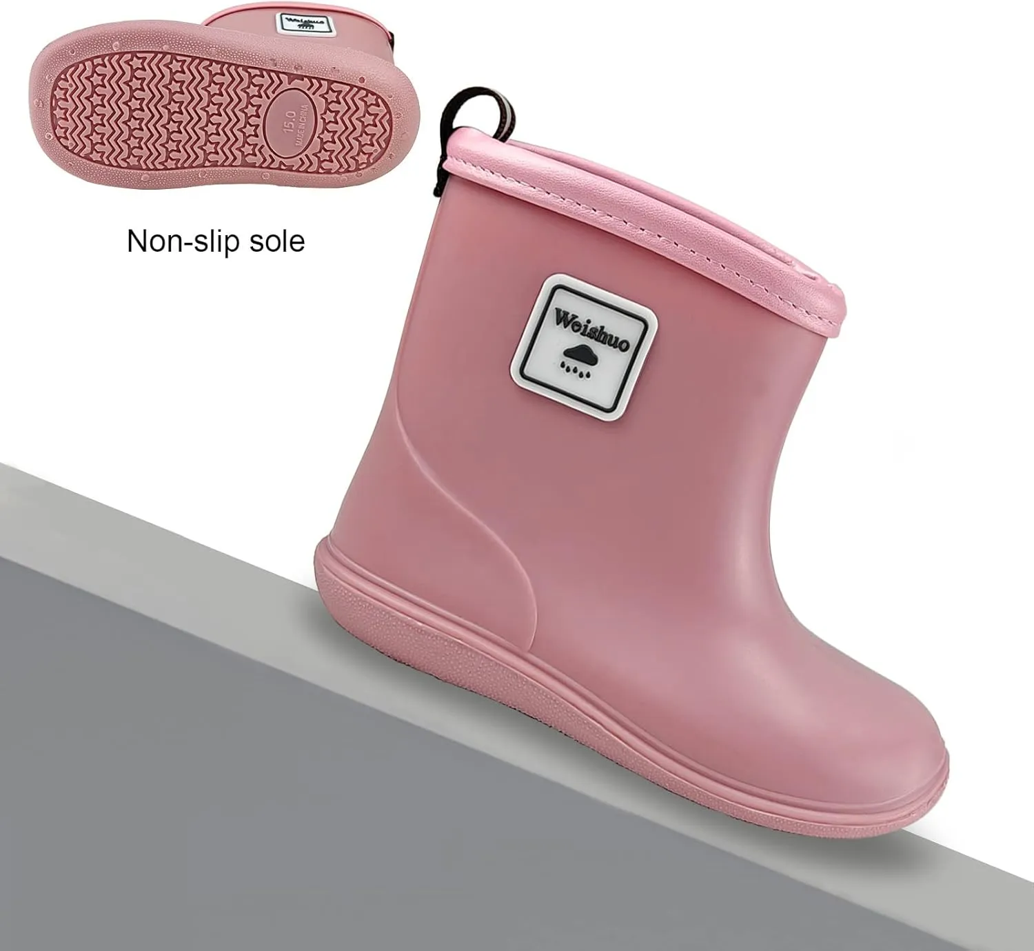 Toddler Rain Boots for Boys Girls,Toddler Rubber Boots Waterproof Lightweight Baby Wellies Unisex Infant Rainboots