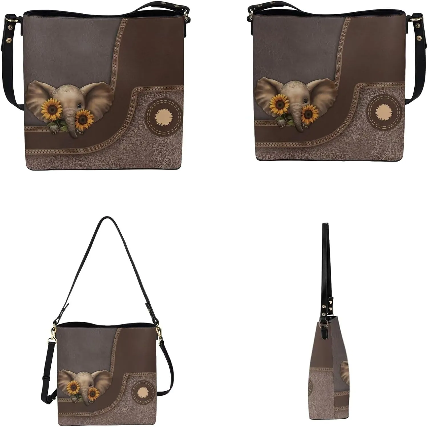 Tote Bags Set 2 Piece Crossbody Bags Shoulder Purses for Women with Adjustable Shoulder Strap Wallet Women Wristlet