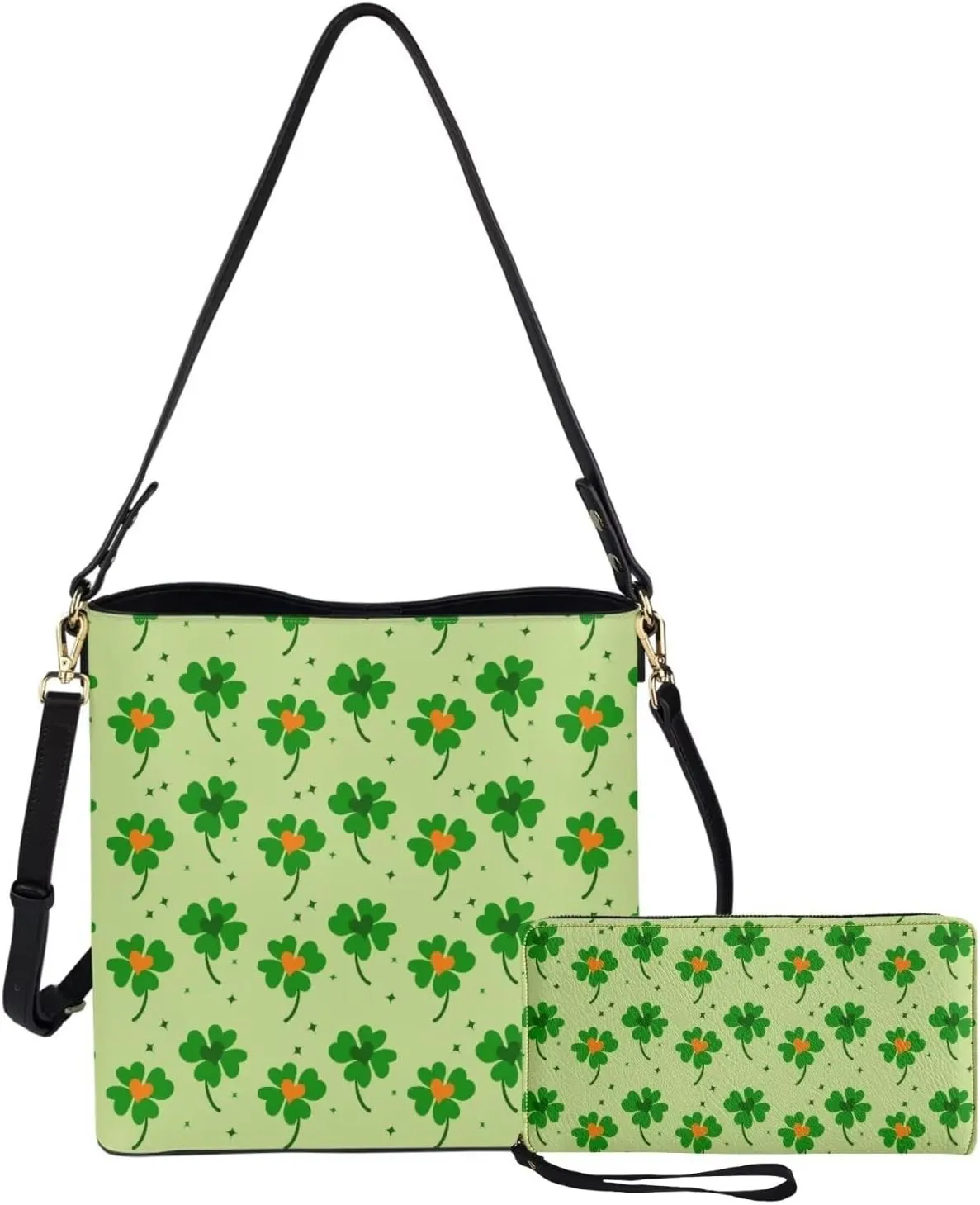 Tote Bags Set 2 Piece Saddle Bags Shoulder Purses for Women Large Capacity with Zipper Wallet Purse for Women