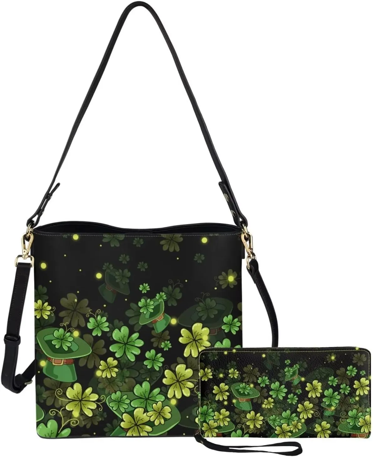 Tote Bags Set 2 Piece Saddle Bags Shoulder Purses for Women Large Capacity with Zipper Wallet Purse for Women