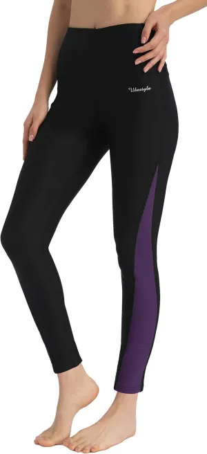 Ubestyle UPF 50  High Waist Women's Long Swim Pants Swim Leggings Swimming Tights Sun Protective
