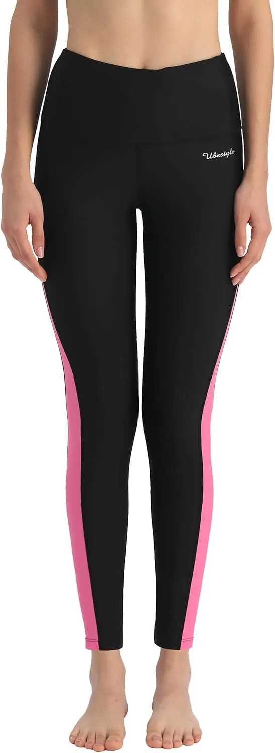 Ubestyle UPF 50  High Waist Women's Long Swim Pants Swim Leggings Swimming Tights Sun Protective