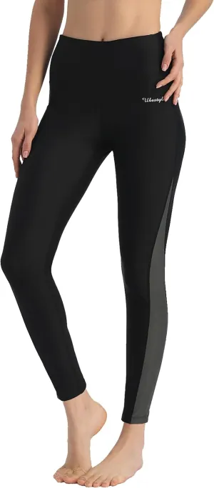 Ubestyle UPF 50  High Waist Women's Long Swim Pants Swim Leggings Swimming Tights Sun Protective