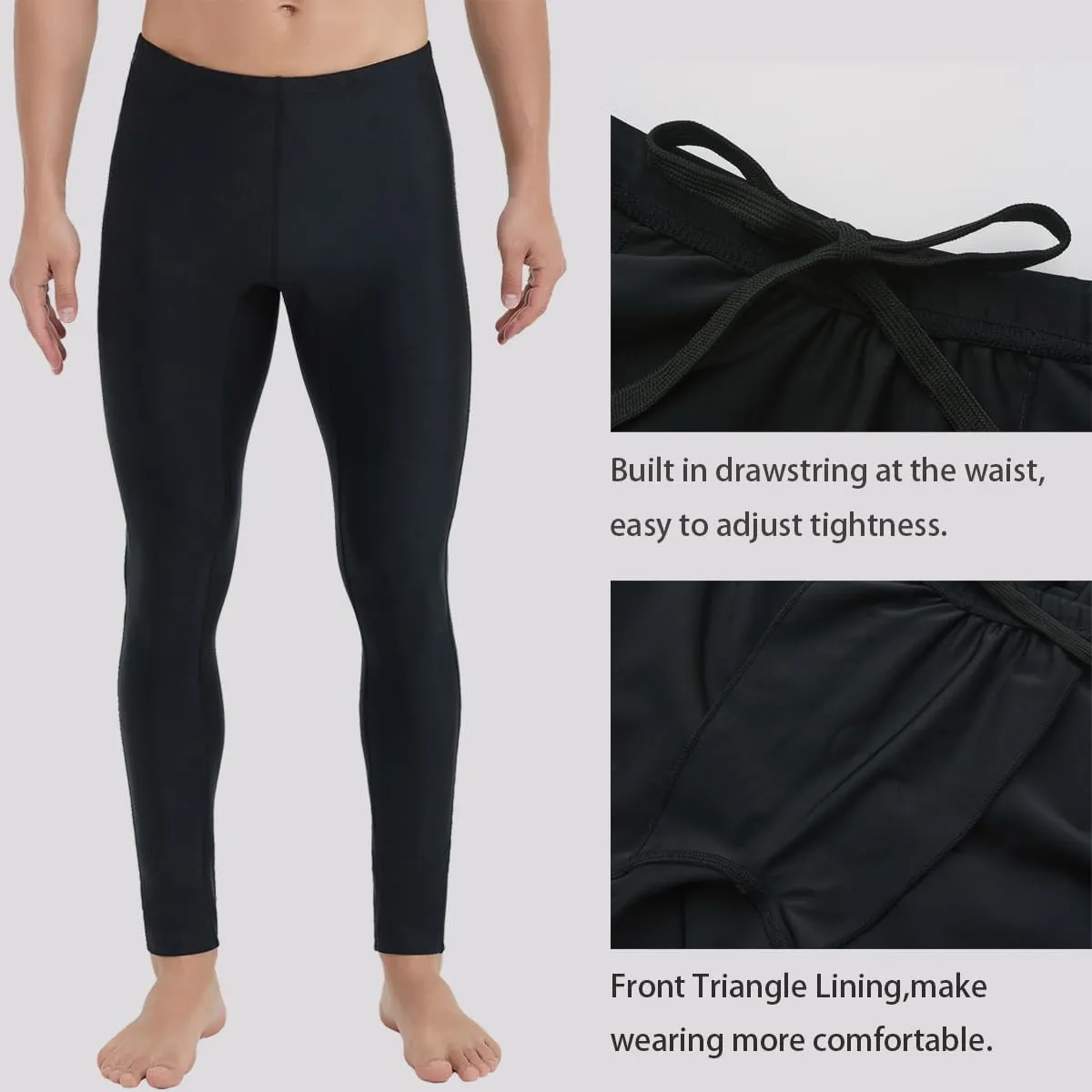 Ubestyle UPF 50  Men's Active Surfing Water Leggings Swim Pants Swim Tights Beach Pants Sun Protective