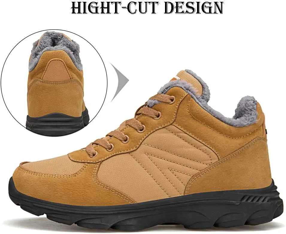 UPSOLO Mens Winter Trekking Snow Boots Water Resistant Shoes Anti-Slip Fully Fur Lined Casual Lightweight Hiking Boot