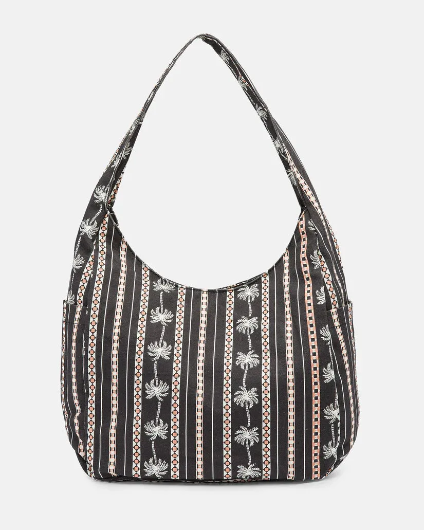Volcom Women's Schoolyard Canvas Hobo Tote Bag Black Combo VMXX086WEE_BLC