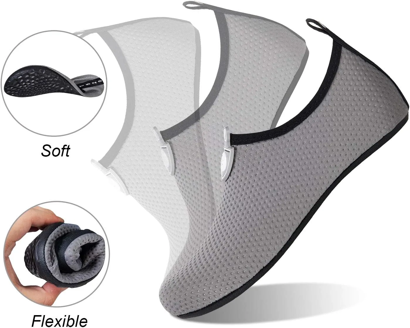 WateLves Water Shoes for Womens Mens Barefoot Quick-Dry Aqua Socks for Beach Swim Surf Yoga Exercise New Translucent Color Soles