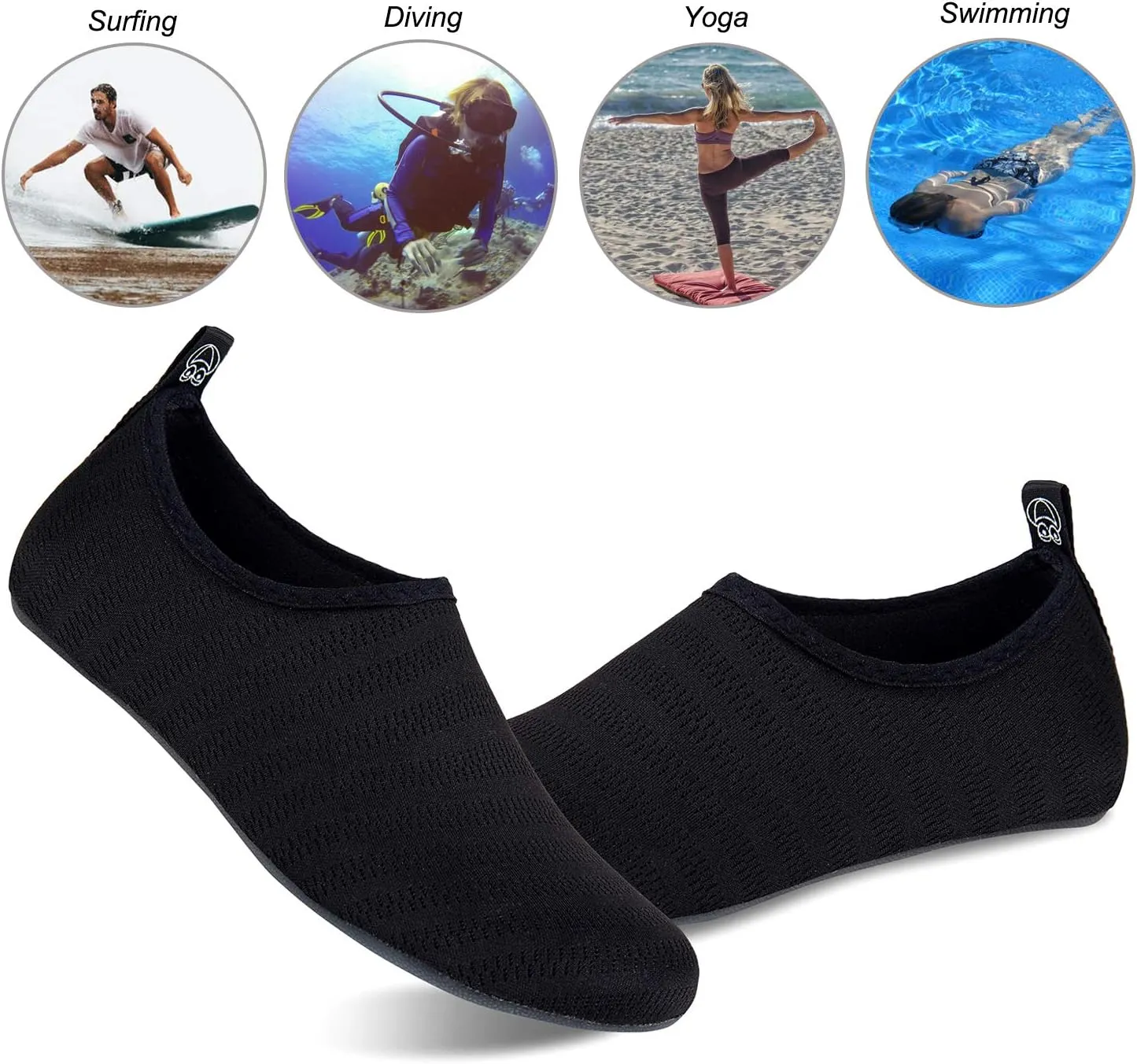 WateLves Water Shoes for Womens Mens Barefoot Quick-Dry Aqua Socks for Beach Swim Surf Yoga Exercise New Translucent Color Soles