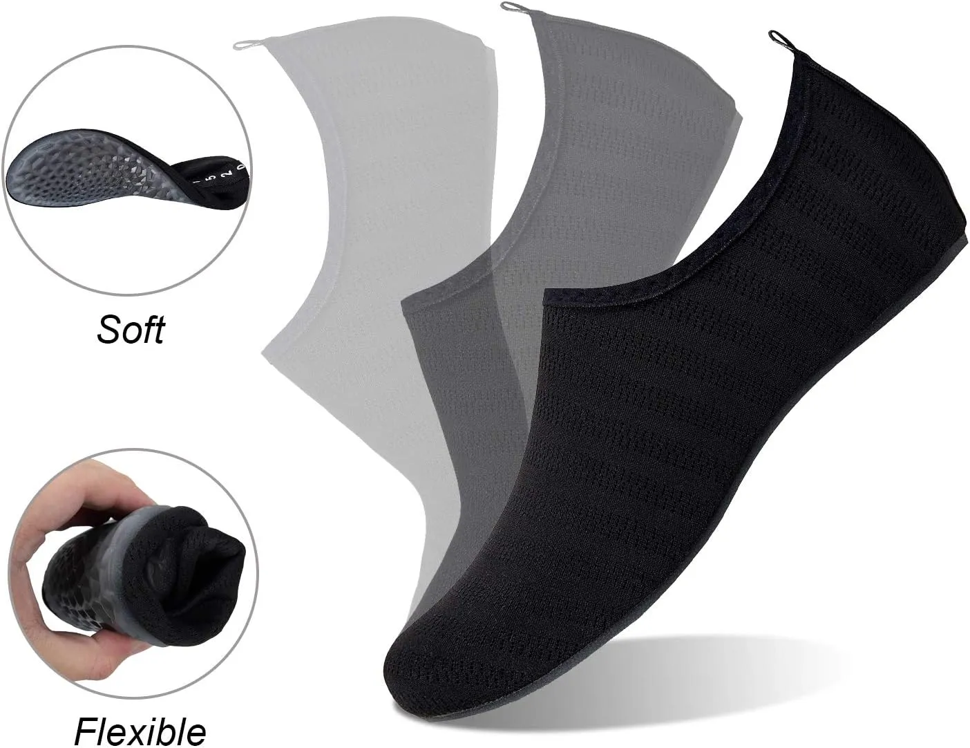 WateLves Water Shoes for Womens Mens Barefoot Quick-Dry Aqua Socks for Beach Swim Surf Yoga Exercise New Translucent Color Soles