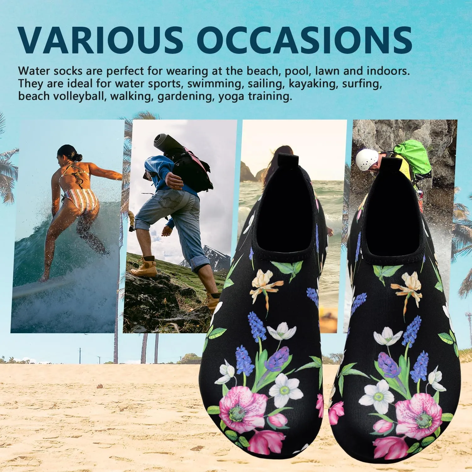 Water Shoes for Women Men Swim Barefoot Quick-Dry Adult Aqua Socks Non Slip Yoga Shoes Pool Camping Beach Accessories