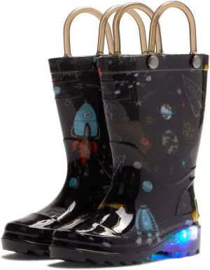 Western Chief Unisex-Child Space Adventure Lighted Waterproof Rain Boot (Toddler/Little Kid)