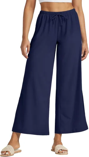 Willit Women's Wide Leg Pants UPF 50  Swim Beach Pants Lightweight Travel Pants Quick Dry Sun Protective