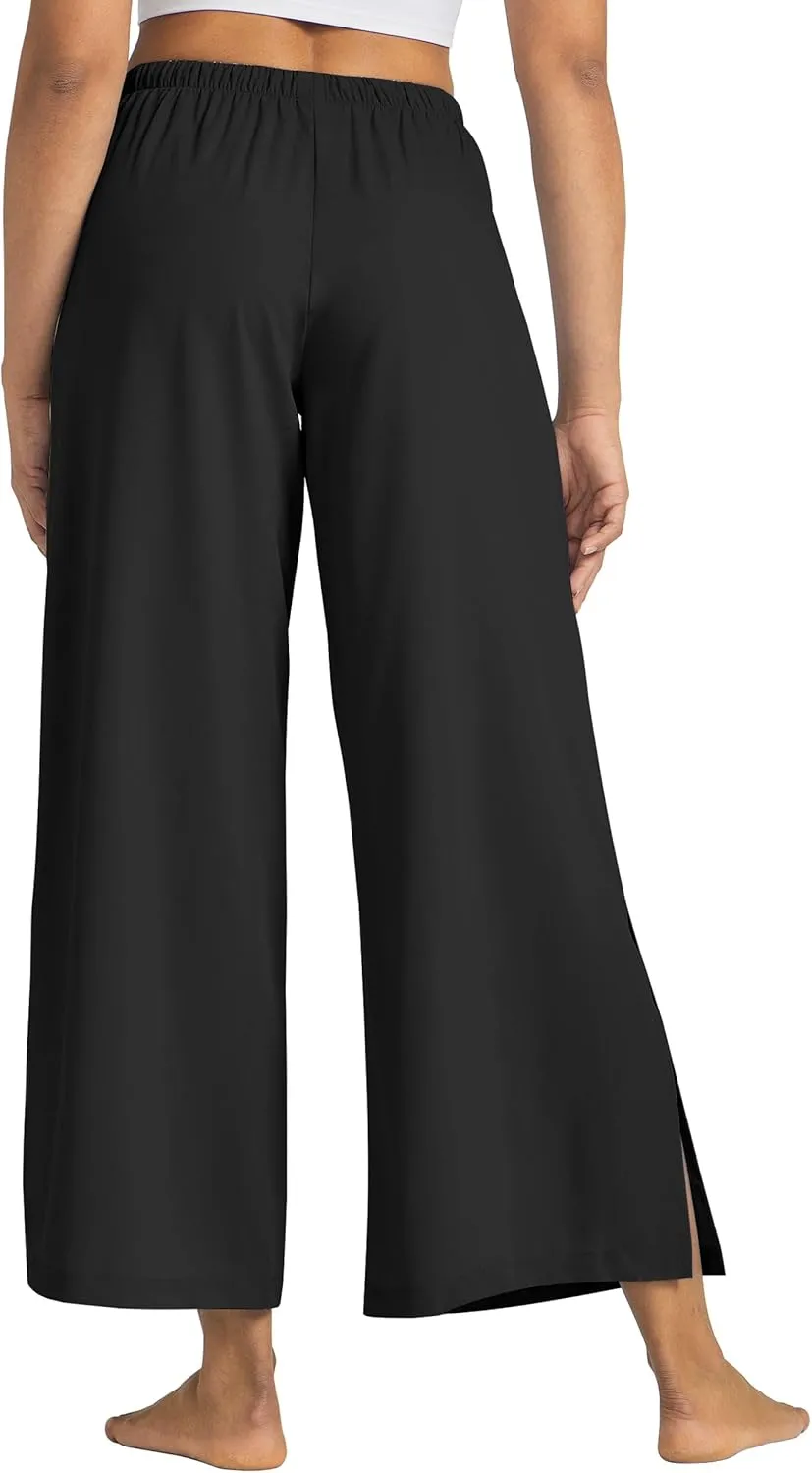 Willit Women's Wide Leg Pants UPF 50  Swim Beach Pants Lightweight Travel Pants Quick Dry Sun Protective