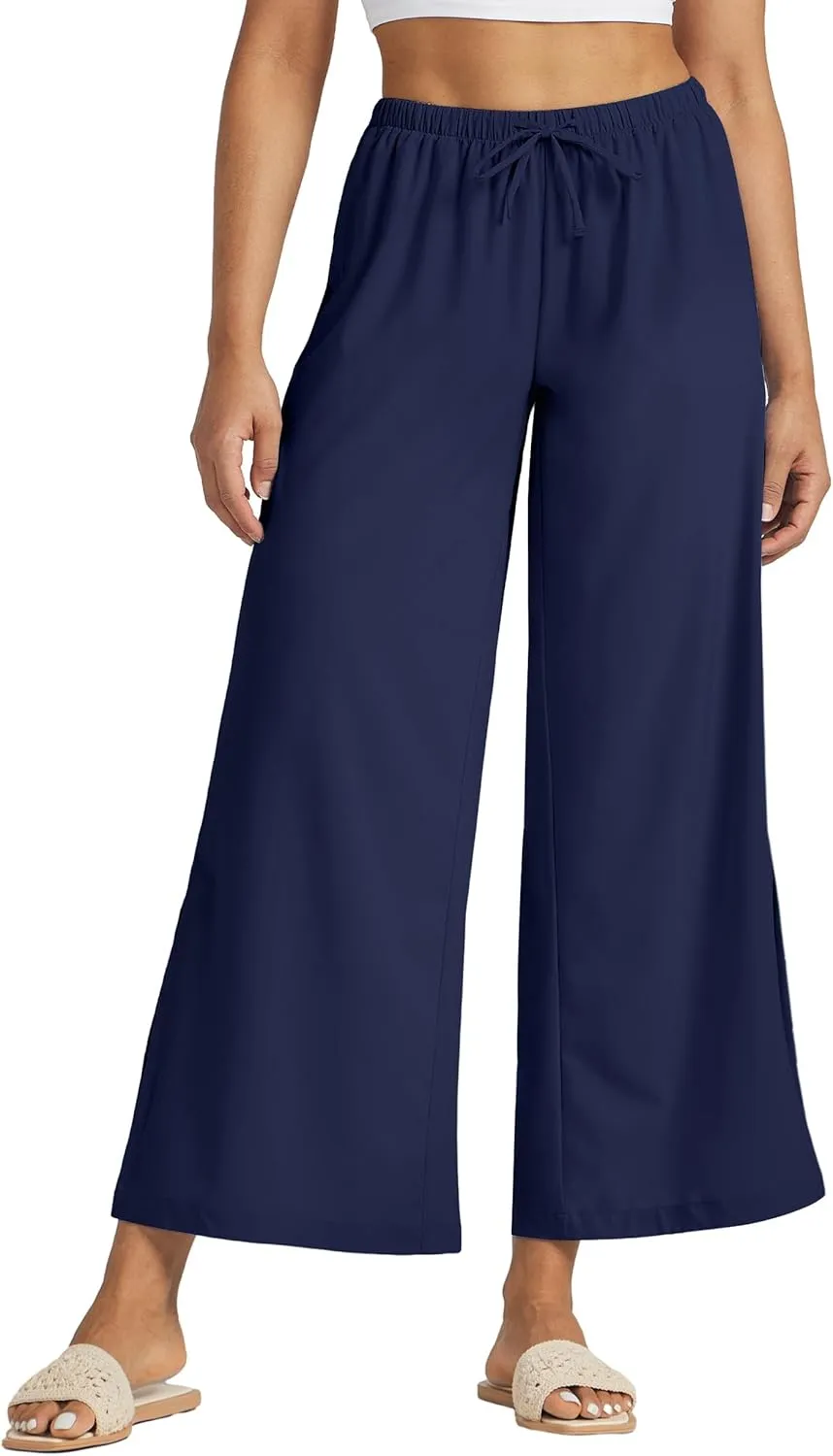 Willit Women's Wide Leg Pants UPF 50  Swim Beach Pants Lightweight Travel Pants Quick Dry Sun Protective